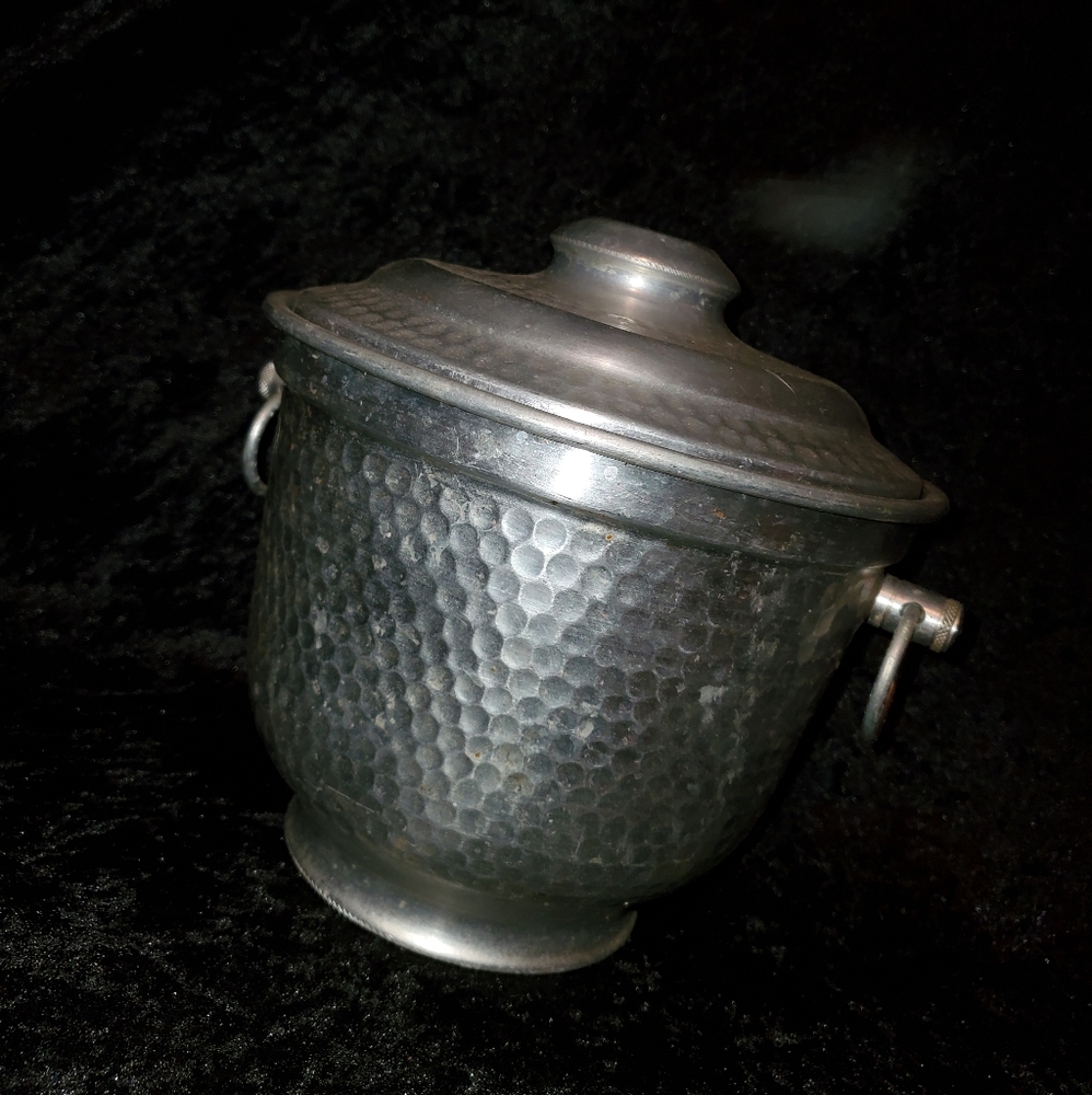 Vintage Hammered Aluminum Ice Bucket Italy